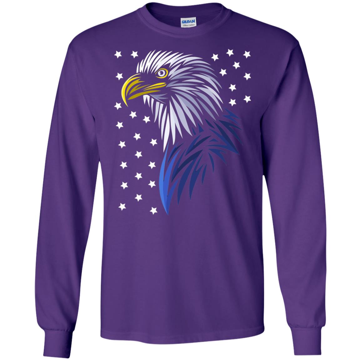 Usa Eagle Flag Stars T-shirt Tribal Style T-shirt Purple