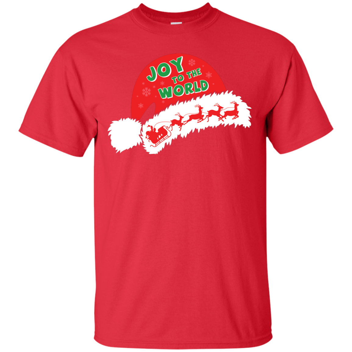 Christmas T-shirt Joy To The World Red