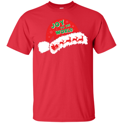 Christmas T-shirt Joy To The World Red
