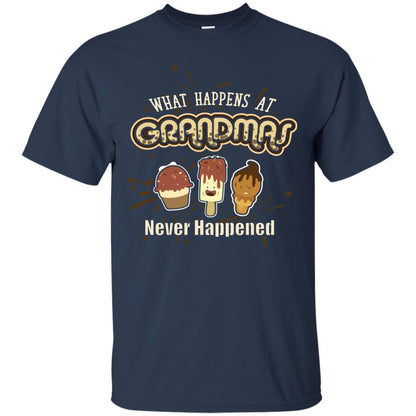 What Happens At Grandmas Never Happened Family Shirt Navy