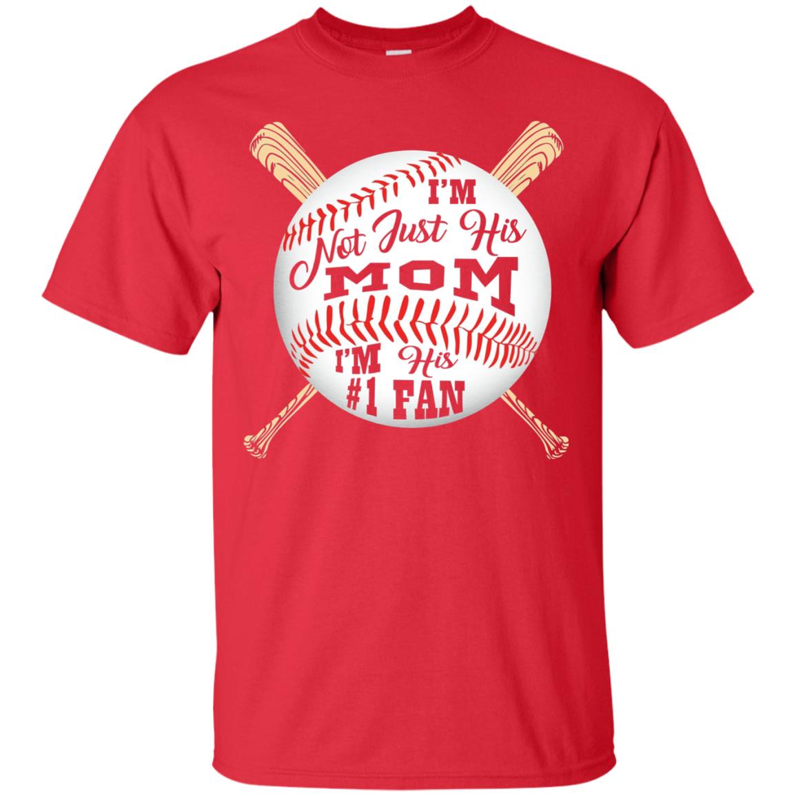 Baseball Mom Shirt Im Not Just His Mom Fan Red