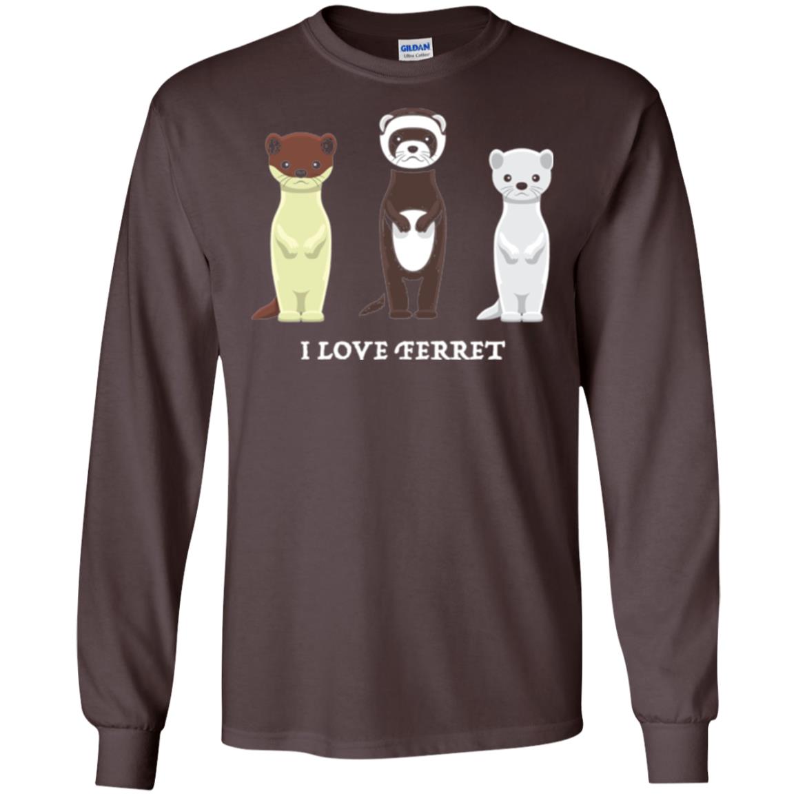 Ferret T-shirt I Love Ferret Dark Chocolate