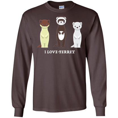 Ferret T-shirt I Love Ferret Dark Chocolate