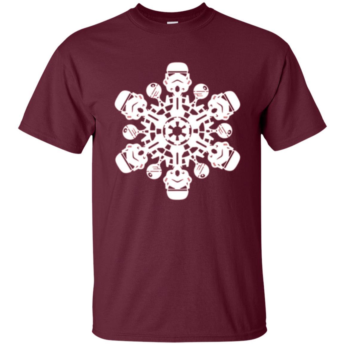 Film T-shirt Star Wars Stormtrooper Christmas Snowflake Graphic Maroon
