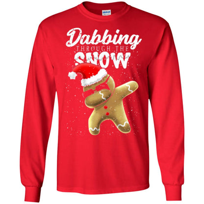 Dabbing Gingerbread T-shirt Dabbing Through The Snow Red