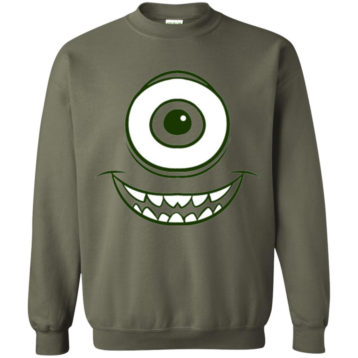 Cartoon T-shirt Mike Wazowski Eye Graphic Military Green