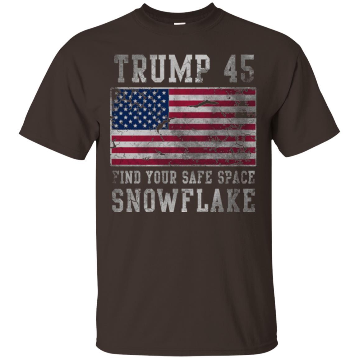 Trump 45 Find Your Safe Space Snowflake T-shirt Dark Chocolate