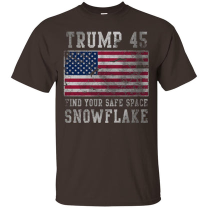 Trump 45 Find Your Safe Space Snowflake T-shirt Dark Chocolate