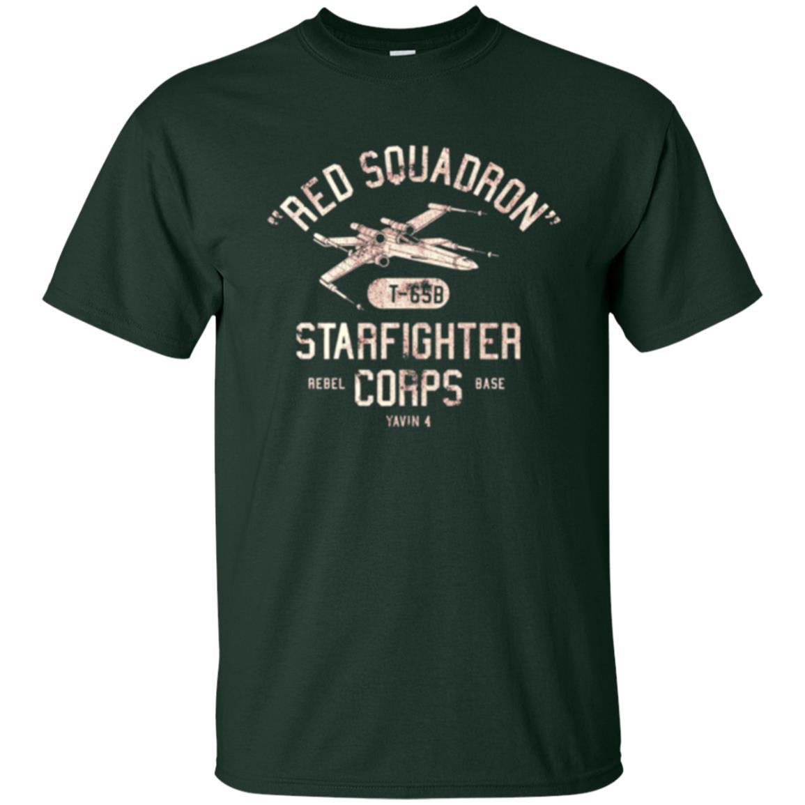 Film T-shirt Red Squadron T-65b Starfighter Rebel Corps Base Forest Green