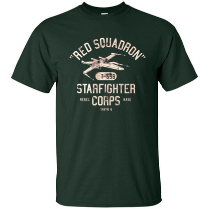 Film T-shirt Red Squadron T-65b Starfighter Rebel Corps Base Forest Green