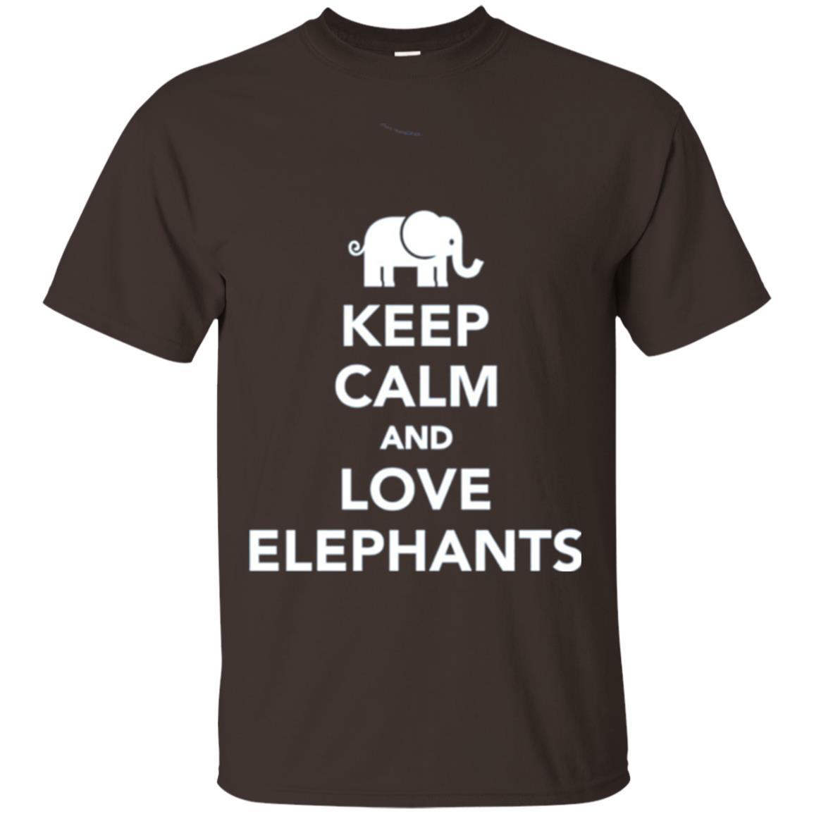 Elephant Lover T-shirt Keep Calm And Love Elephants T-shirt Dark Chocolate