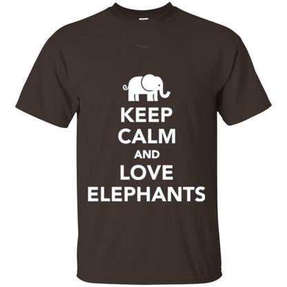 Elephant Lover T-shirt Keep Calm And Love Elephants T-shirt Dark Chocolate