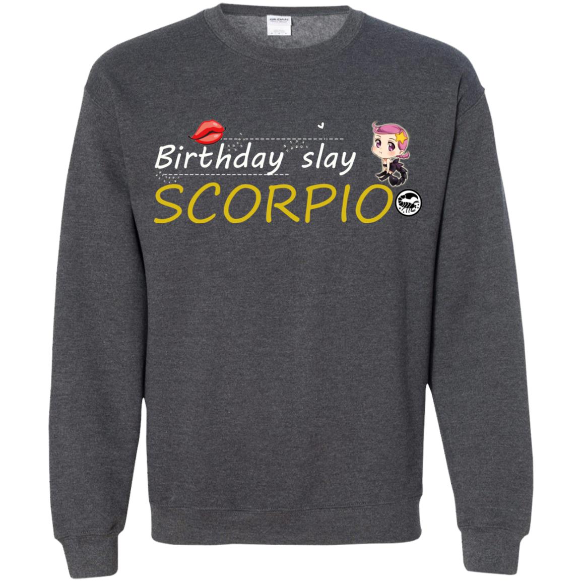 Cute Scorpio Girl Birthday Lip Slay T-shirt Dark Heather