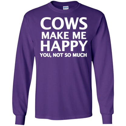 Cow Lovers T-shirt Cows Make Me Happy You Not So Much Purple