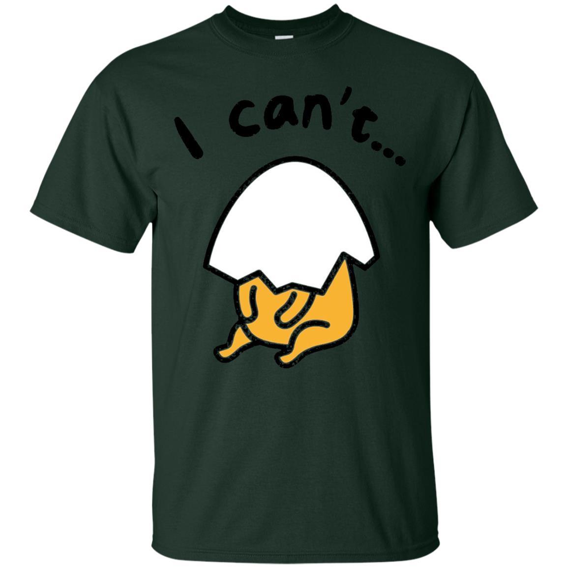 Film T-shirt Gudetama Lazy Egg I Can't Forest Green