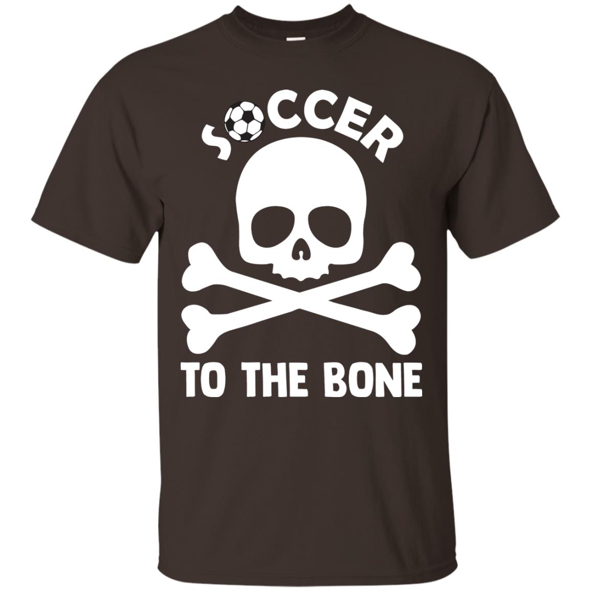 Soccer To The Bone Distressed Skull Soccer Passion Shirt Dark Chocolate
