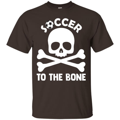 Soccer To The Bone Distressed Skull Soccer Passion Shirt Dark Chocolate
