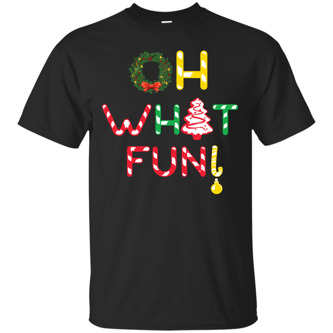 Christmas T-shirt Oh What Fun Black