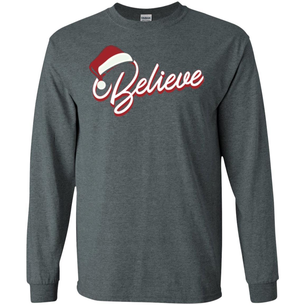 Christmas T-shirt Believe In Santa Claus Dark Heather