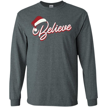 Christmas T-shirt Believe In Santa Claus Dark Heather