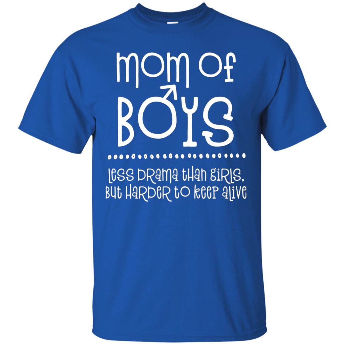 Mom Of Boys Shirt Less Drama Than Girls Royal