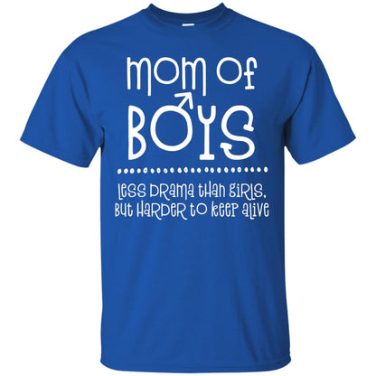 Mom Of Boys Shirt Less Drama Than Girls Royal