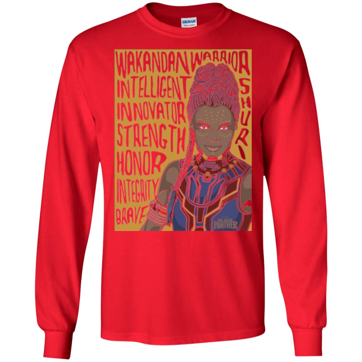 Black Panther Movie Shuri Word Art T-shirt Red