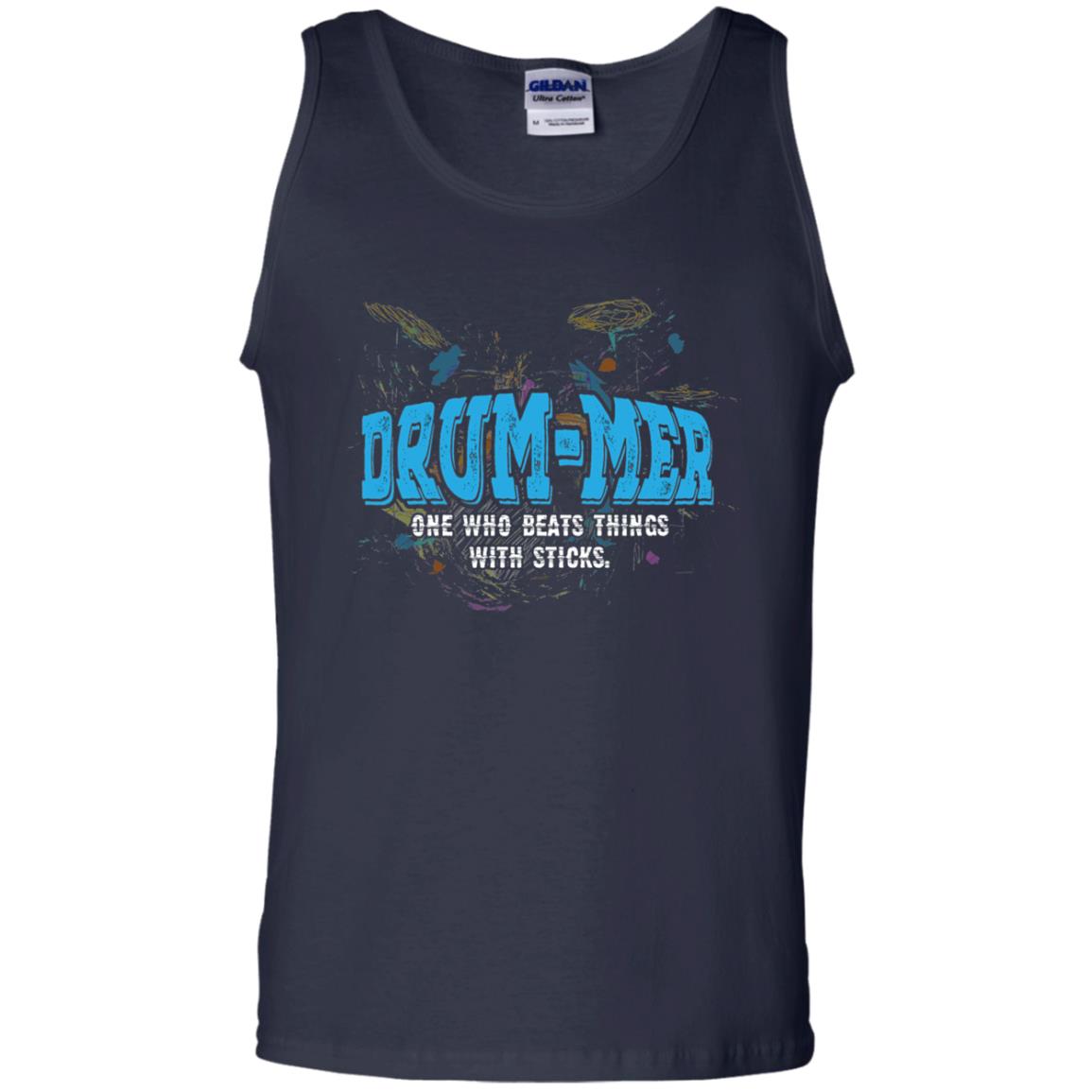 Drummer Definition T-shirt Drummer One Who Beats Things With Stick Navy