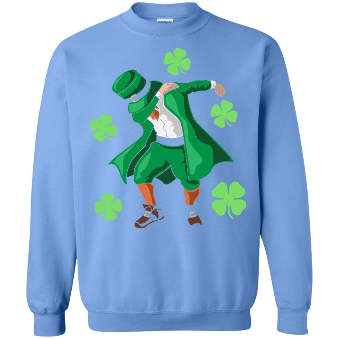Funny Dabbing Leprechaun St. Patricks Day T-shirt Carolina Blue