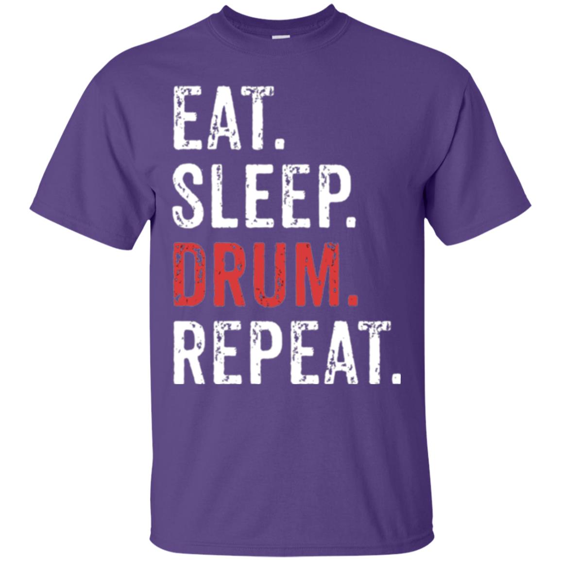 Drummer T-shirt Eat Sleep Drum Repeat Purple