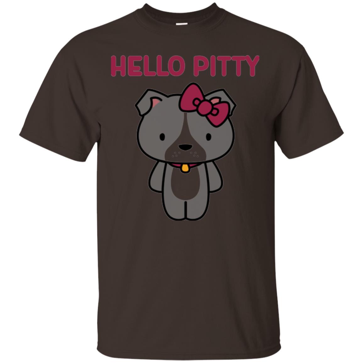 Hello Pitty Dog Lover Shirt Dark Chocolate
