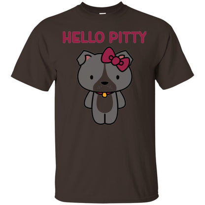Hello Pitty Dog Lover Shirt Dark Chocolate