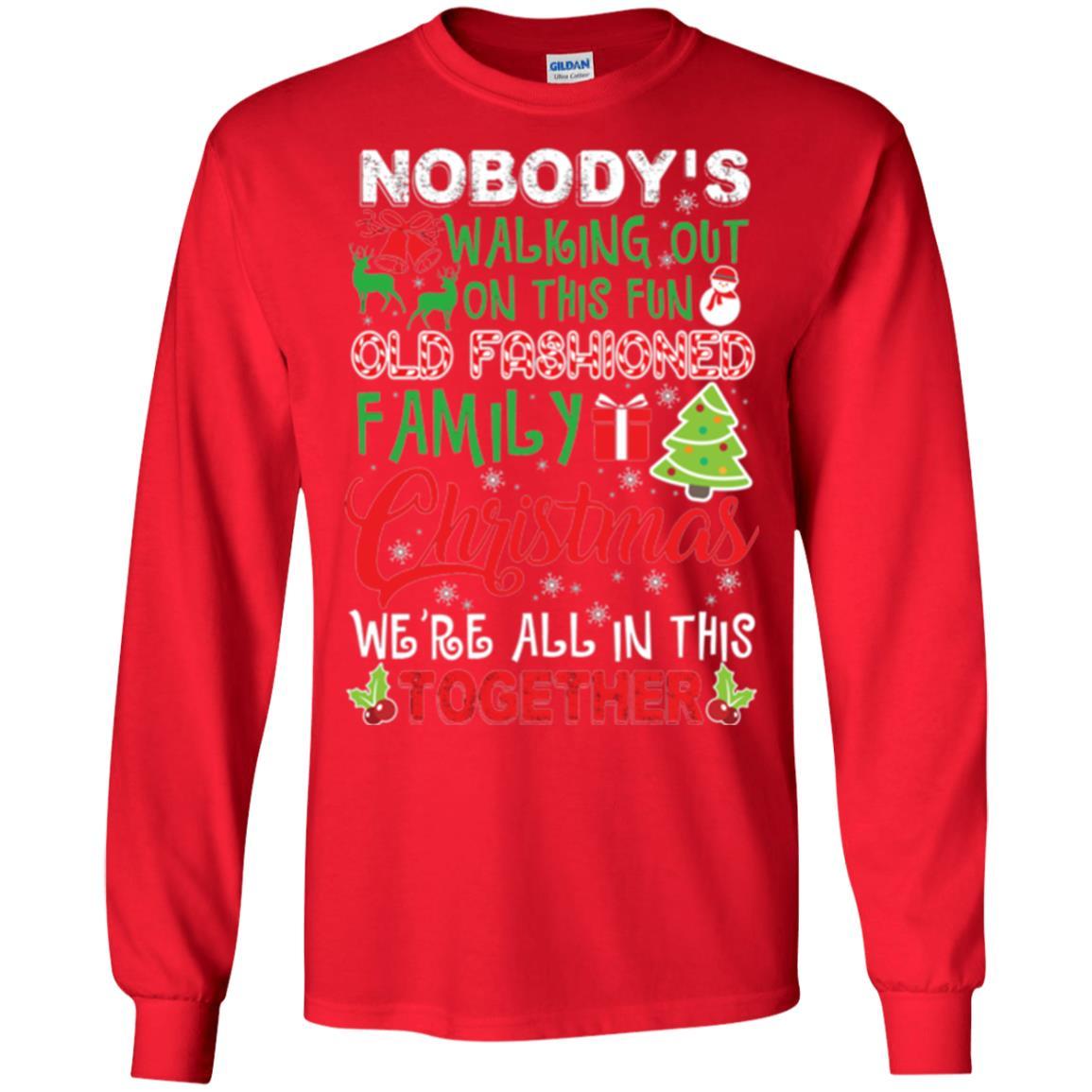 Family Christmas T-shirt We're All In This Together Red