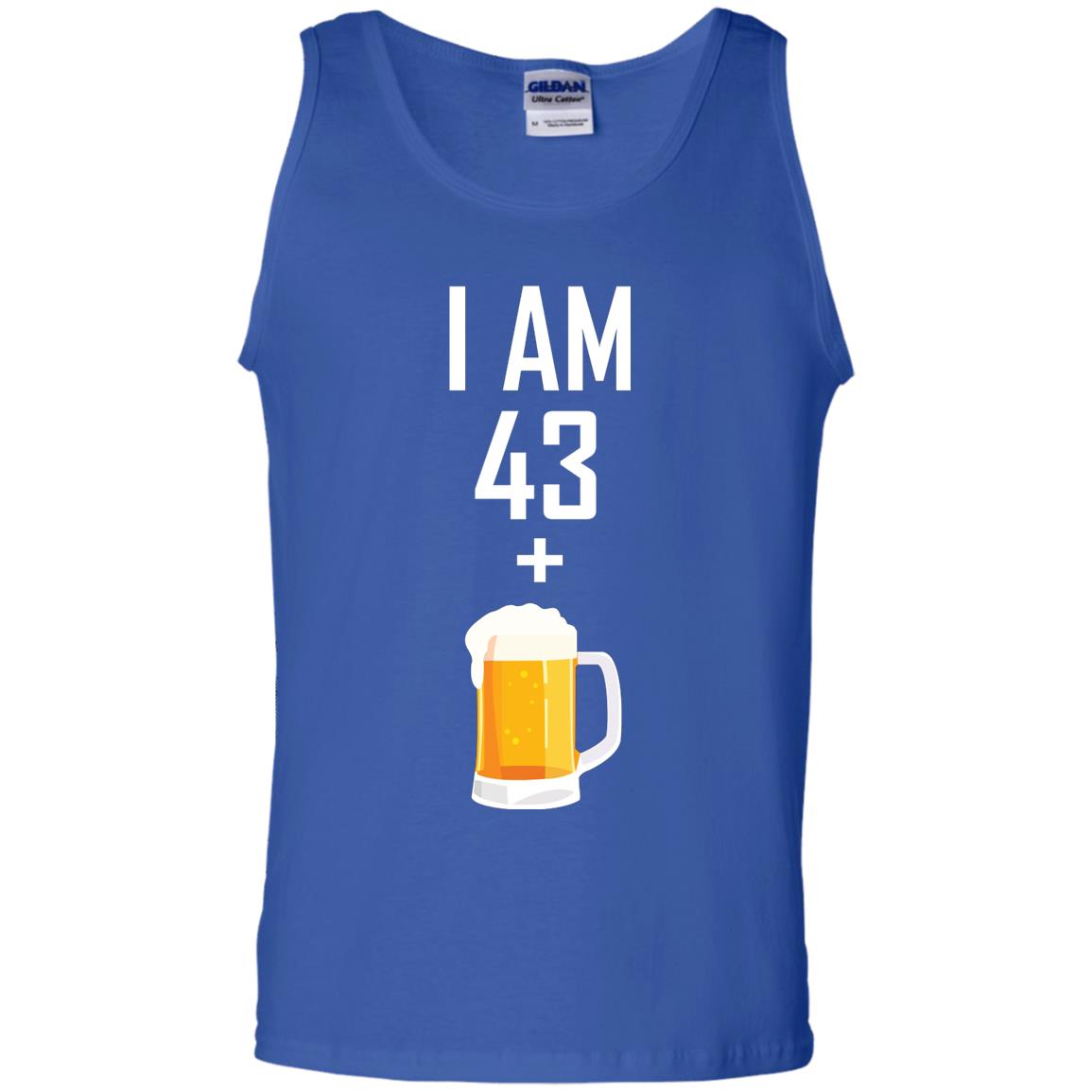 I Am 43 Plus 1 Beer 44th Birthday T-shirt Royal