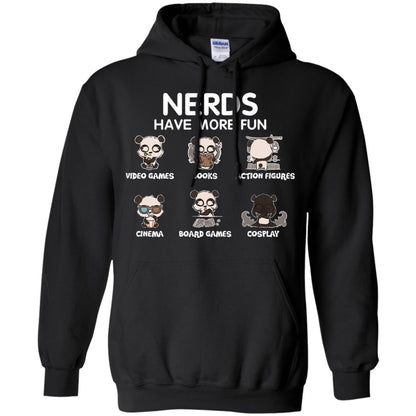 Nerds Have More Fun Video Games Books Action Figures Shirts Black