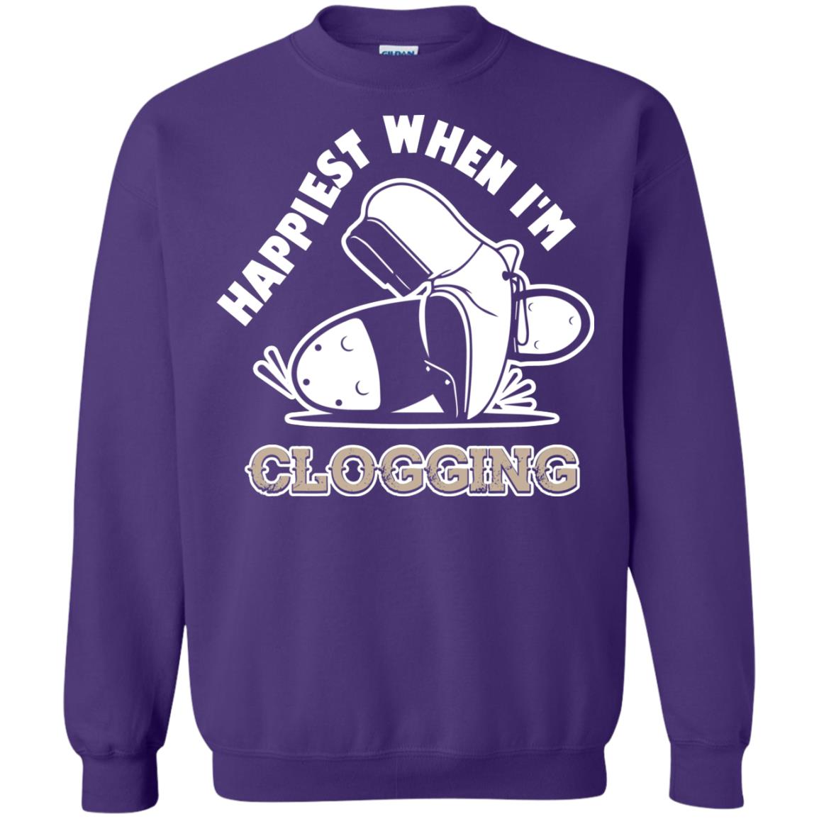 Clogger T-shirt Happiest When I'm Clogging Purple