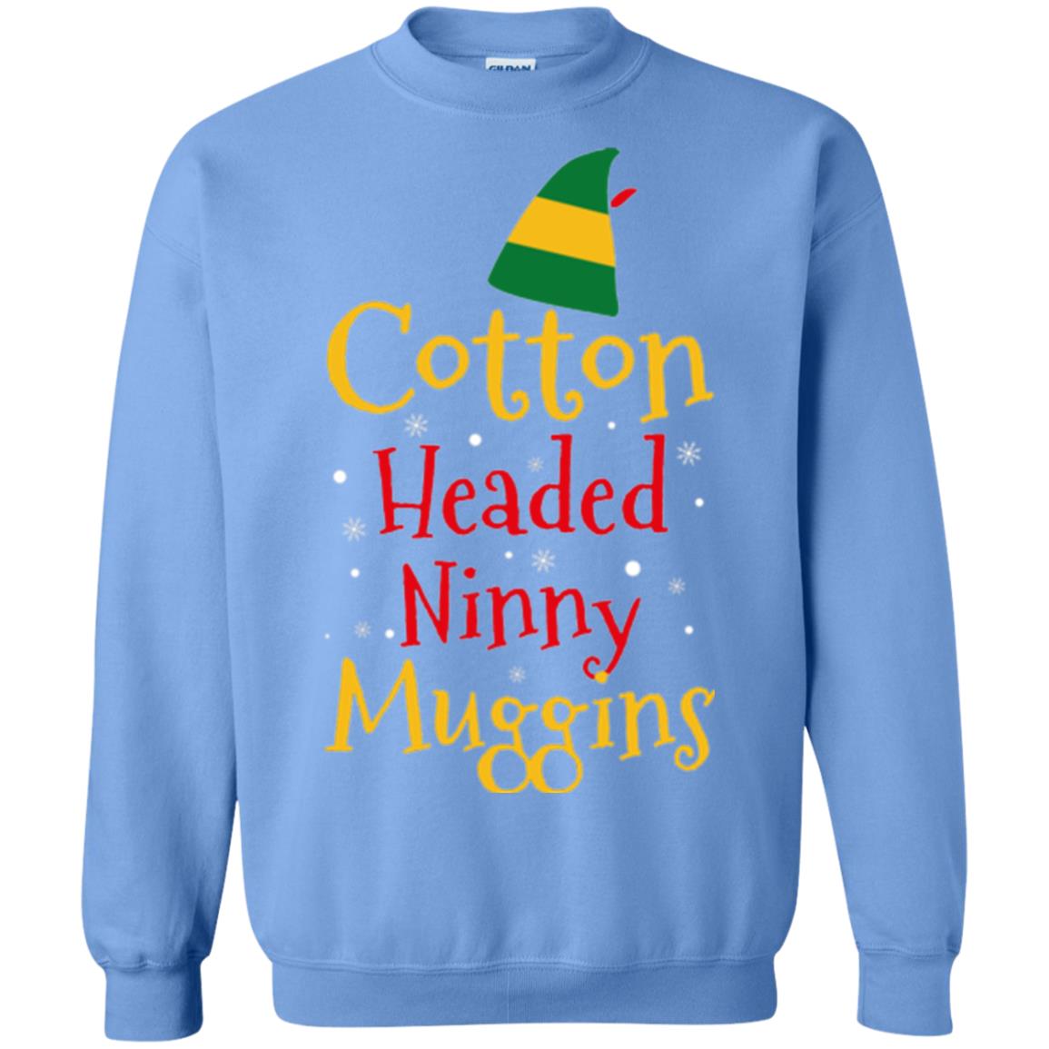 Funny Elf T-shirt Cotton Headed Ninny Muggins Carolina Blue