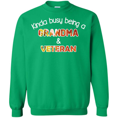 Kinda Busy Being A Grandma And Veteran Nana Shirt Irish Green