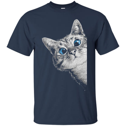 Cat Lovers T-shirt Cute Face Navy