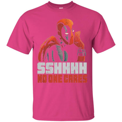 Marvel Deadpool T-shirt Sshhhh No One Cares Whisper Graphic Heliconia