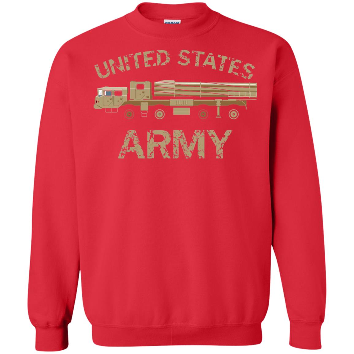 United States Army Missile Truck Vehicle Grunge T-shirt Red