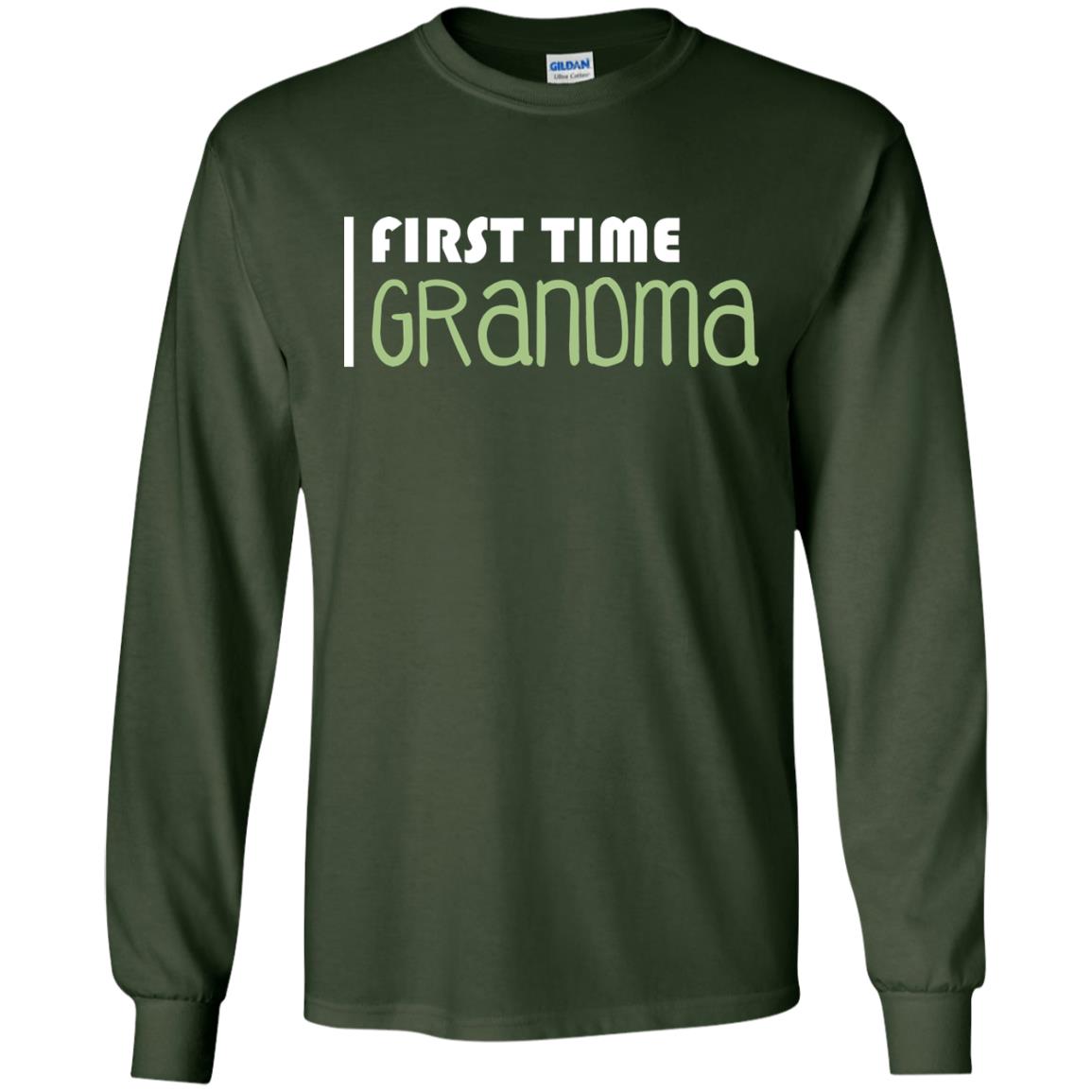 First Time Grandma Shirt Forest Green