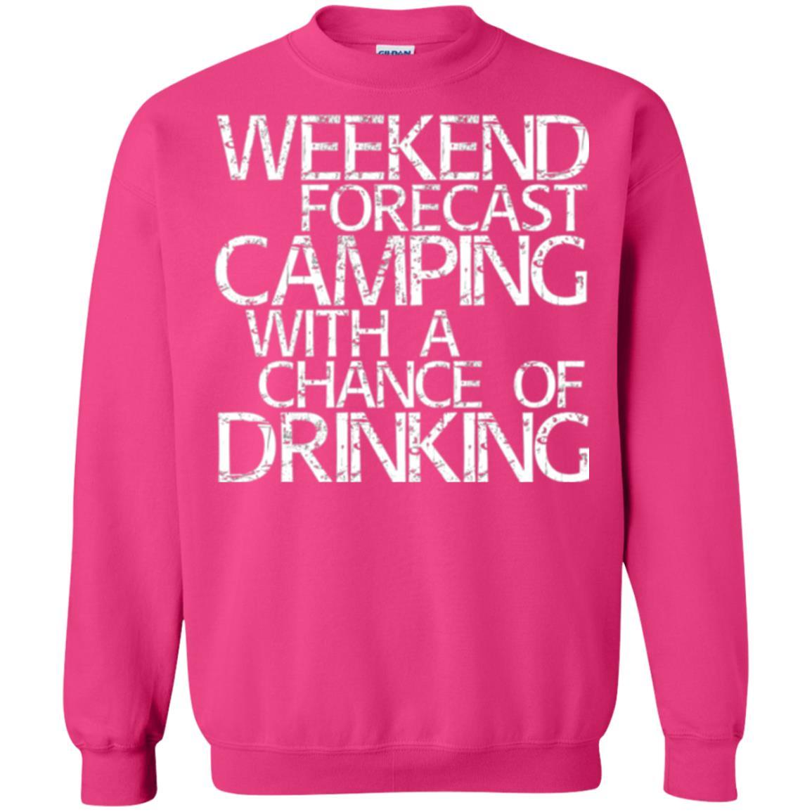 Camper T-shirt Weekend Forecast Camping With A Chance Of Drinking Heliconia