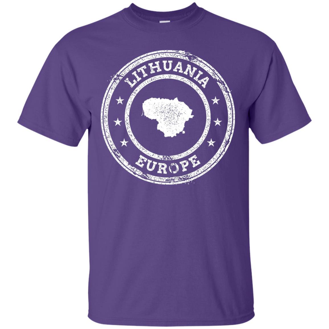 Lithuania Passport Stamp Funny Lithuania T-shirt Purple