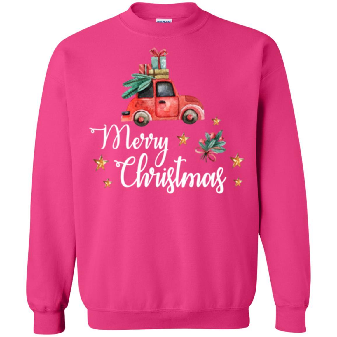 Car Lover T-shirt Merry Christmas T-shirt Heliconia