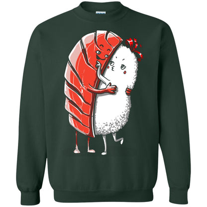 Sushi Lover T-shirt Salmon Sashimi Sushi Hug Love Forest Green