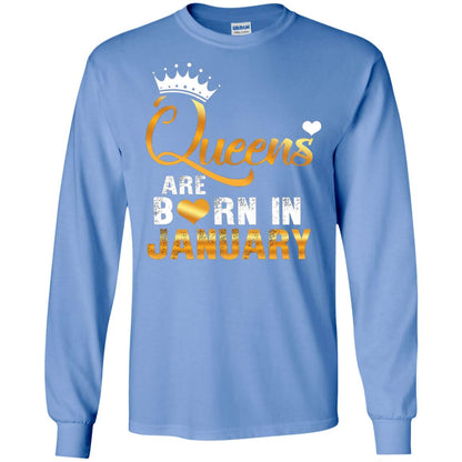 Birthday T-shirt Queens Are Born Iin January Carolina Blue