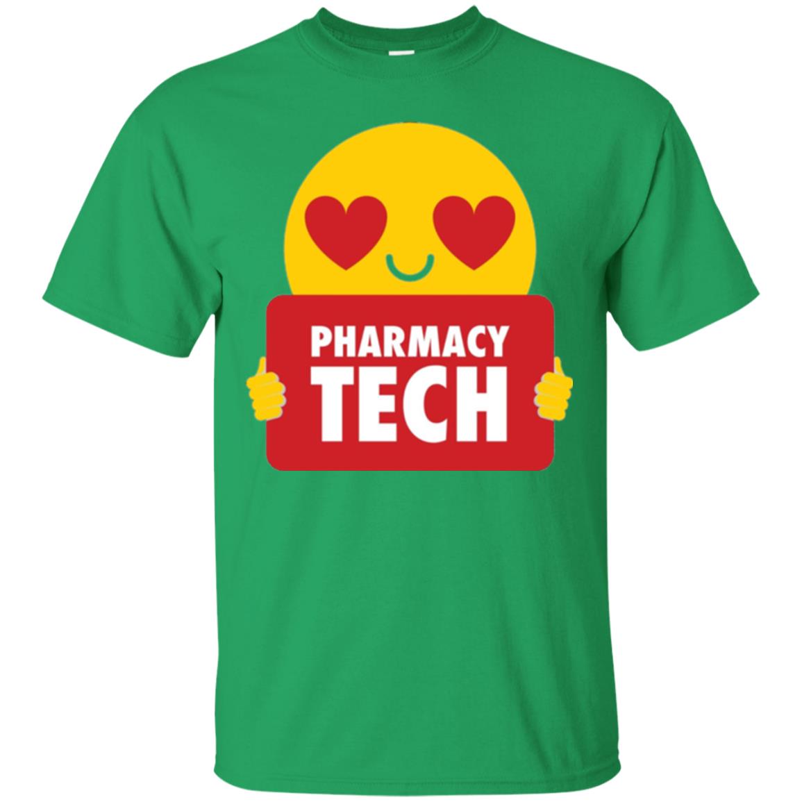 Pharmacy Tech T-shirt Heart Eye Emoji Irish Green