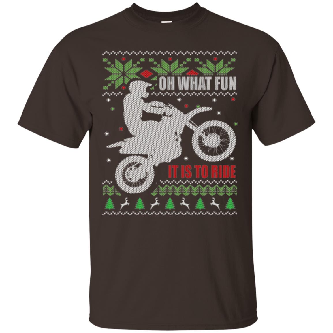 Motorbike T-shirt Oh What Fun It Is To Ride Dark Chocolate