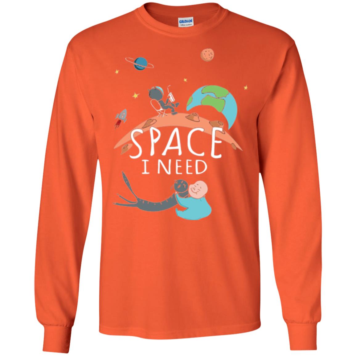 Funny Astronaut Universe Pun T-shirt I Need Space Orange